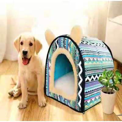 Soft  cozy ,cheap & nice,luxury and fashion Portable soft fabric indoor dog house